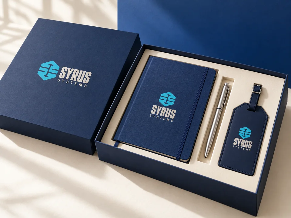 Custom Staff Briefing Notebooks & Pens — product design presentation