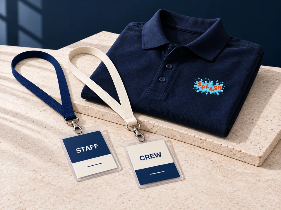 Staff Polos, Lanyards & Credential Holders — product design presentation